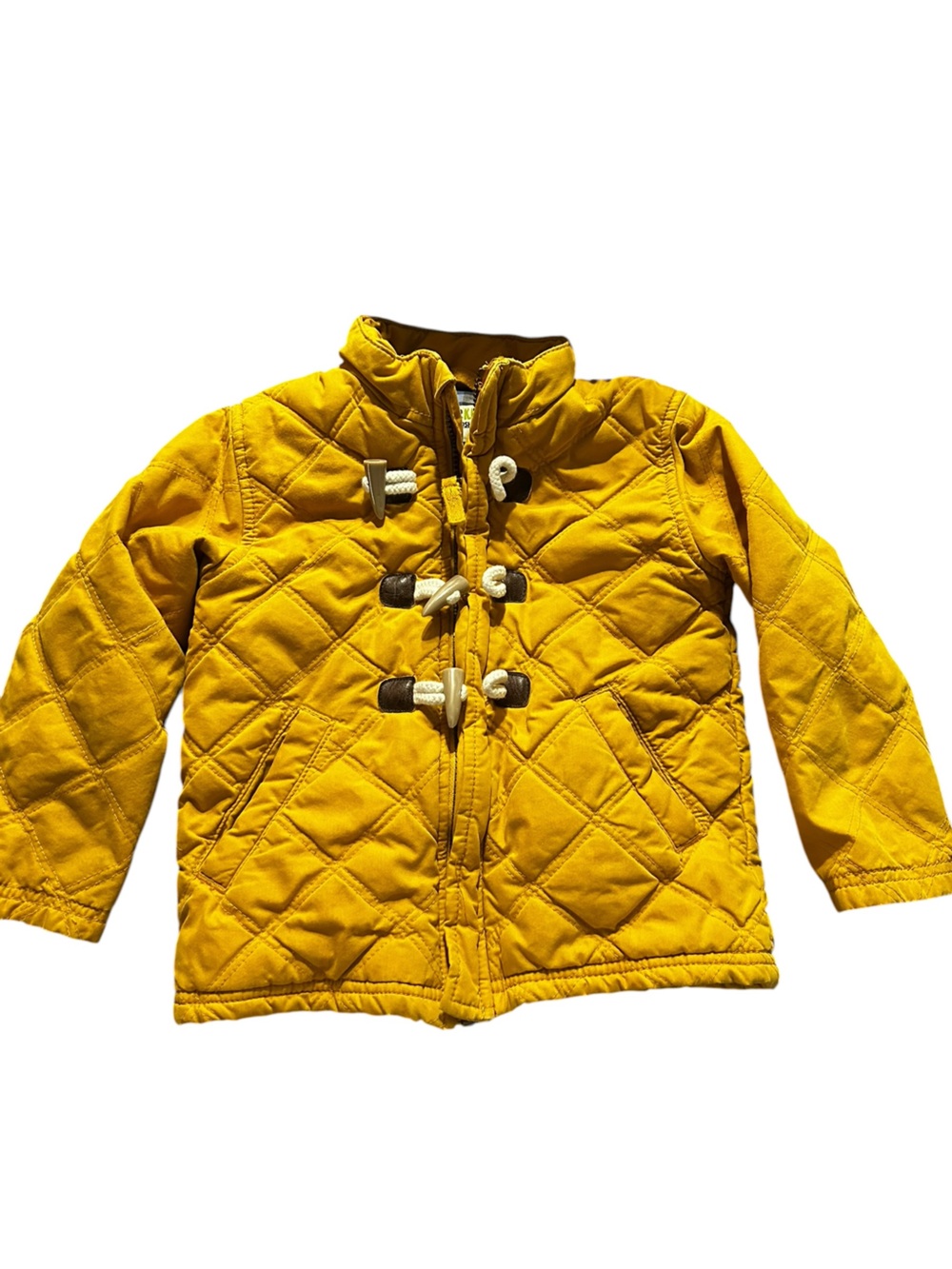 OshKosh B'gosh Mustard Yellow Jacket with Blue Plaid Lining size 3T